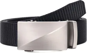 SANSTHS Golf Ratchet Belt for Men, Mens Belt Casual 1 1/3" Flag Pattern Auto Slide Buckle for Jeans