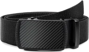 SANSTHS Golf Ratchet Belt for Men, Mens Belt Casual 1 1/3" Flag Pattern Auto Slide Buckle for Jeans