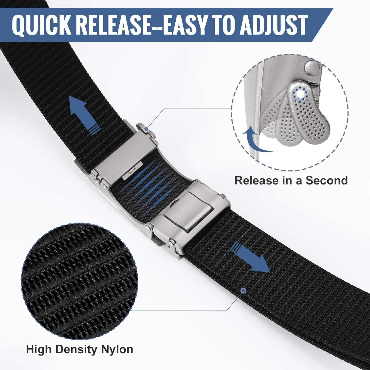 SANSTHS Golf Ratchet Belt for Men, Mens Belt Casual 1 1/3" Flag Pattern Auto Slide Buckle for Jeans