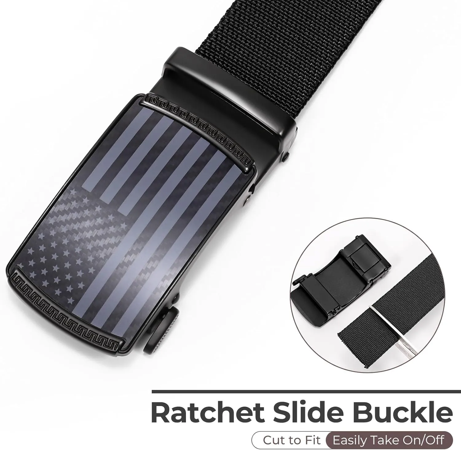 SANSTHS Mens Elastic Stretch Belt Ratchet Nylon Belts for Men Casual Work Jeans Golf Belts
