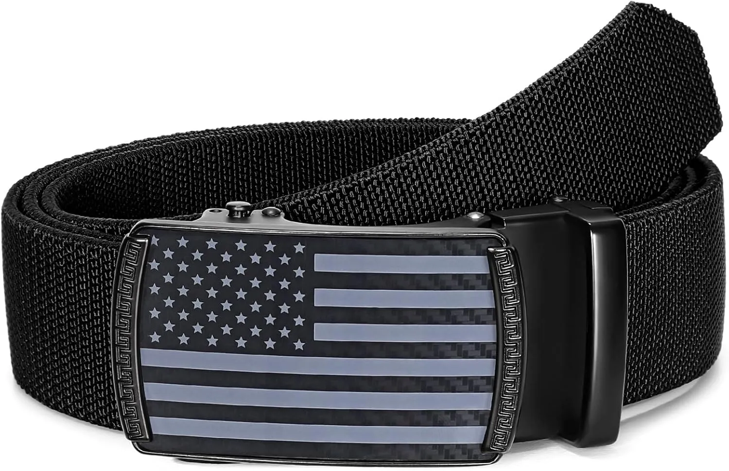 SANSTHS Mens Elastic Stretch Belt Ratchet Nylon Belts for Men Casual Work Jeans Golf Belts