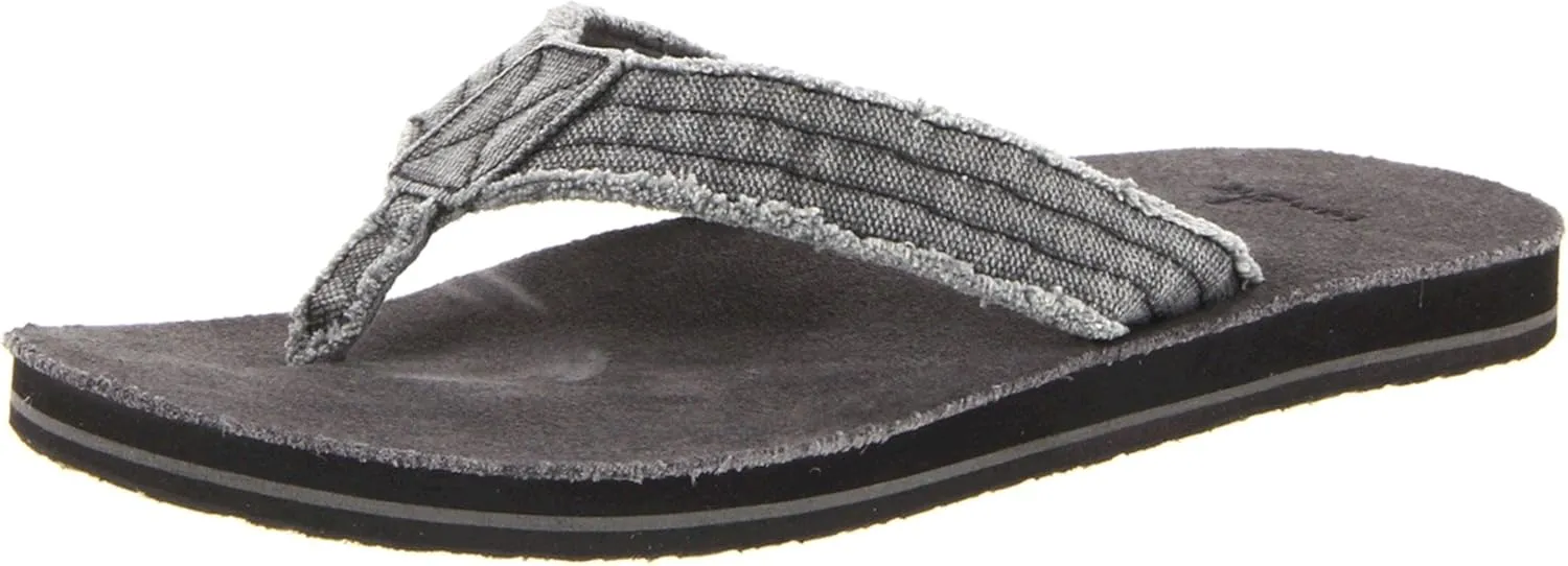 Sanuk Mens Fraid Not | Flip Flops for Men | Mens Sandals | Beach Sandals | Supportive & Lightweight | Comfort Footbed