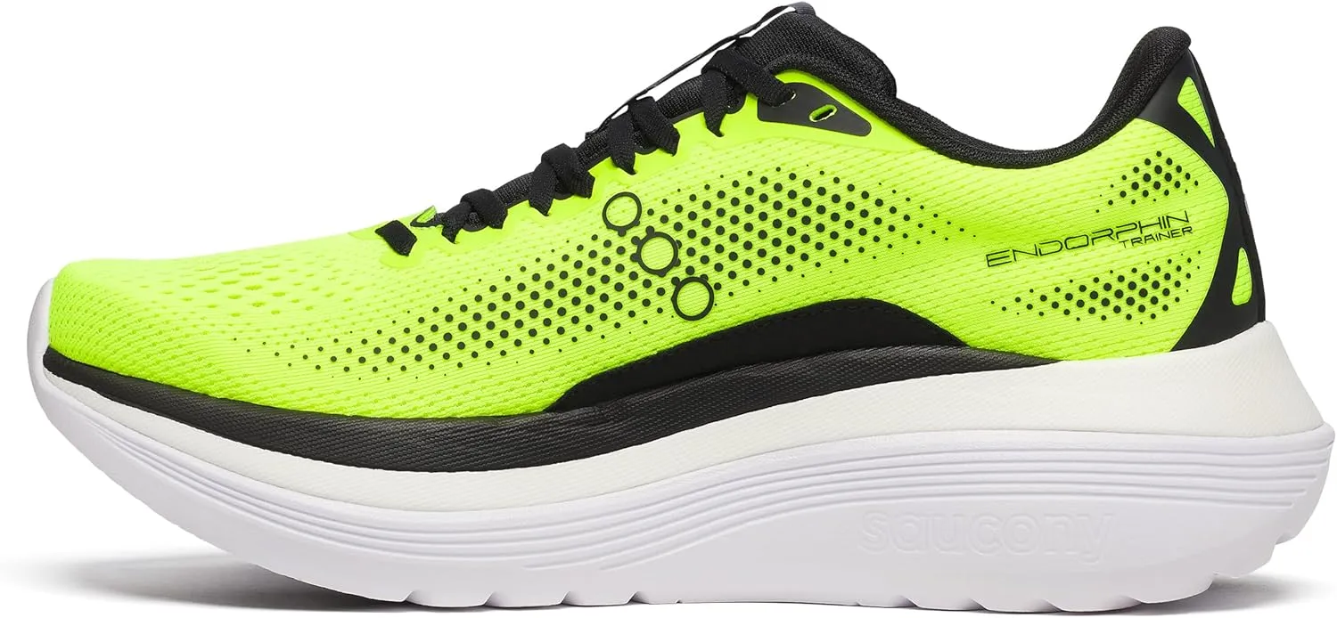 Saucony Men's Endorphin Trainer Sneaker, Citron/Black, 10.5