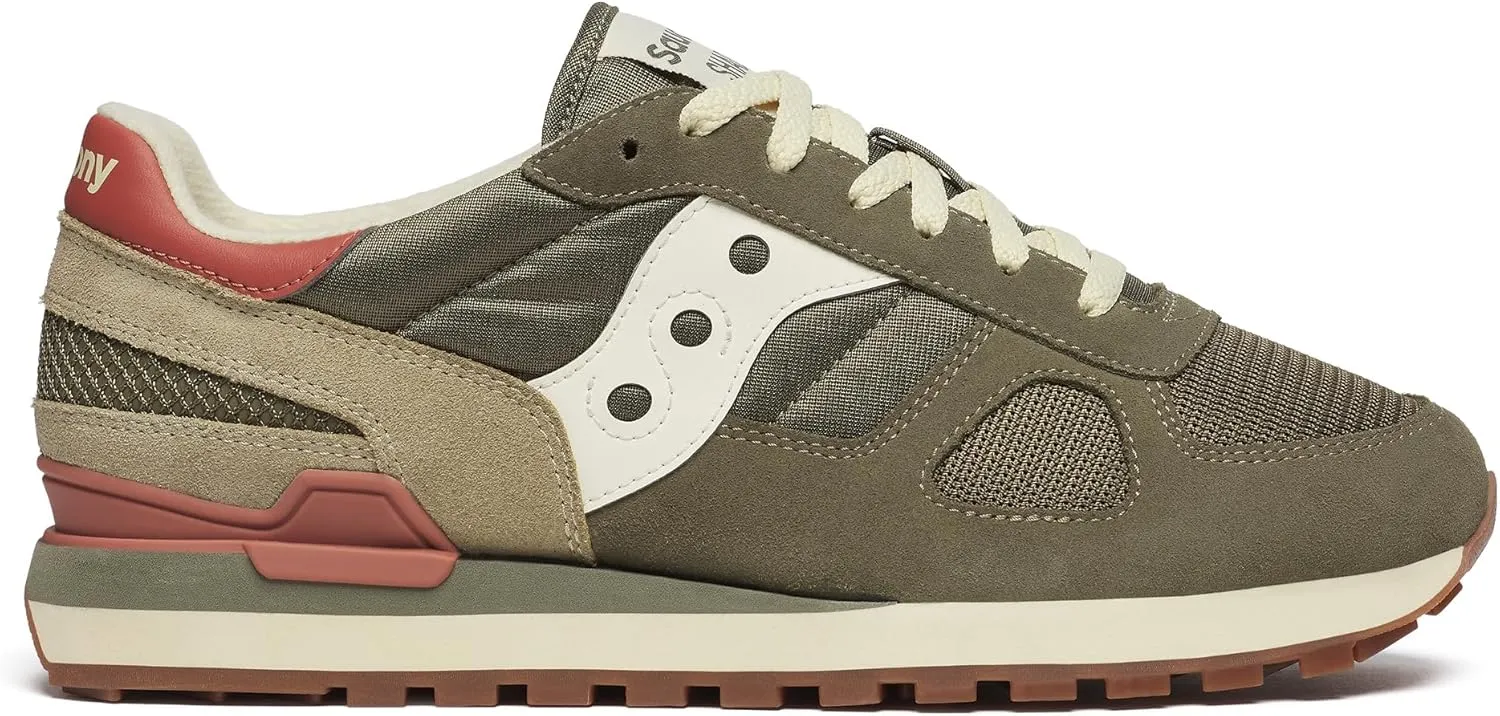 Saucony Men's Shadow Original Sneaker, Olive/Rust, 10.5
