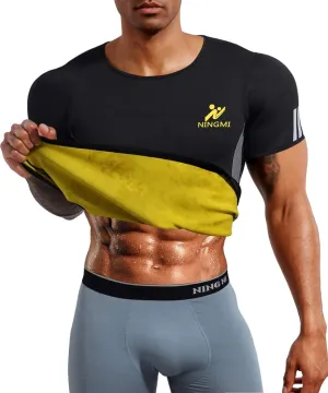 Sauna Suit for Men Short Sweat Suits Neoprene Body Shaper Sauna Shirt Workout Waist Trainer Vest Tummy