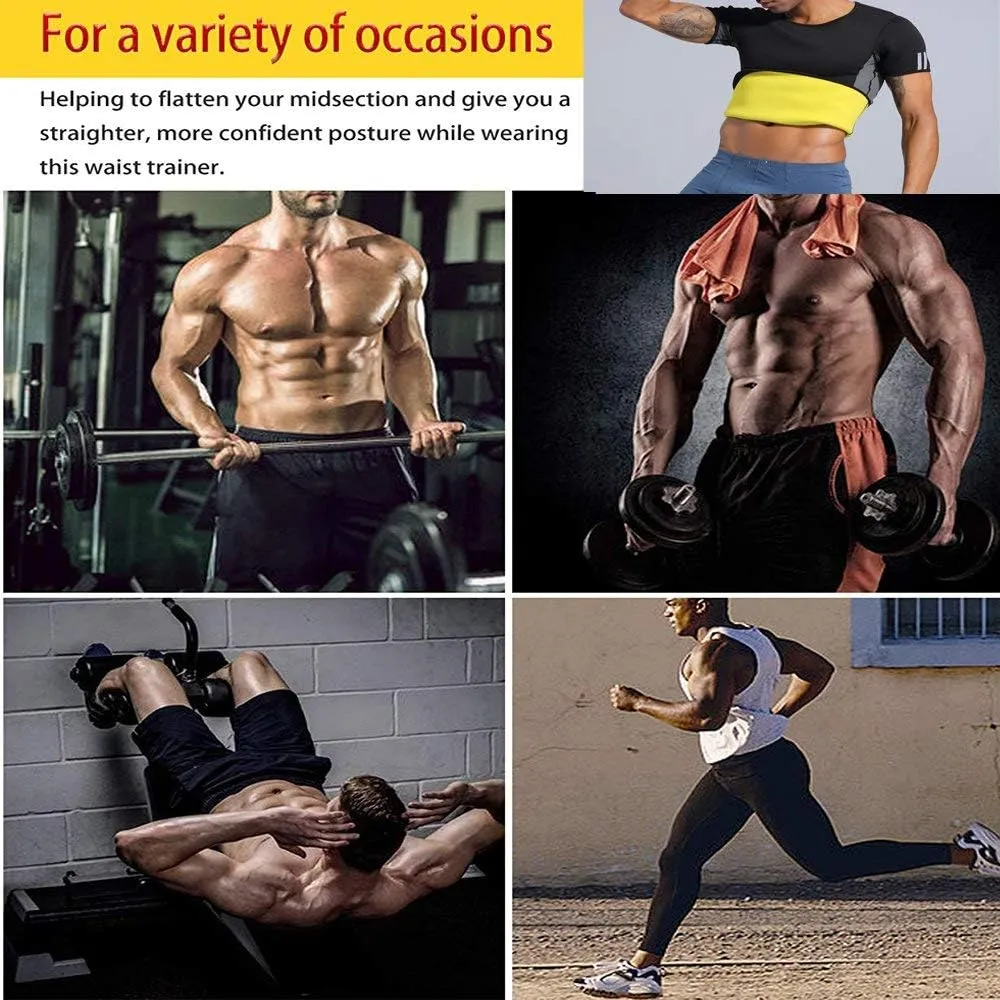 Sauna Suit for Men Short Sweat Suits Neoprene Body Shaper Sauna Shirt Workout Waist Trainer Vest Tummy