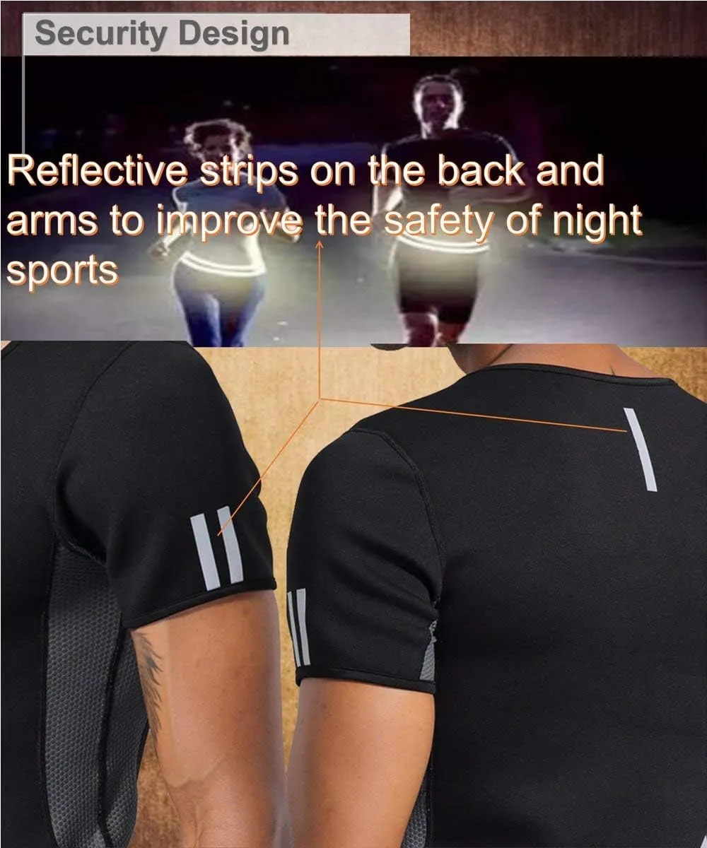 Sauna Suit for Men Short Sweat Suits Neoprene Body Shaper Sauna Shirt Workout Waist Trainer Vest Tummy
