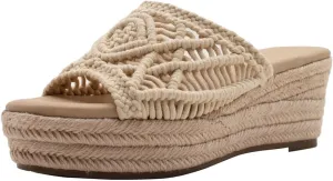 Sbicca Womens Eureka Macrame Casual Sandals Casual Mid Heel 2-3" - Beige