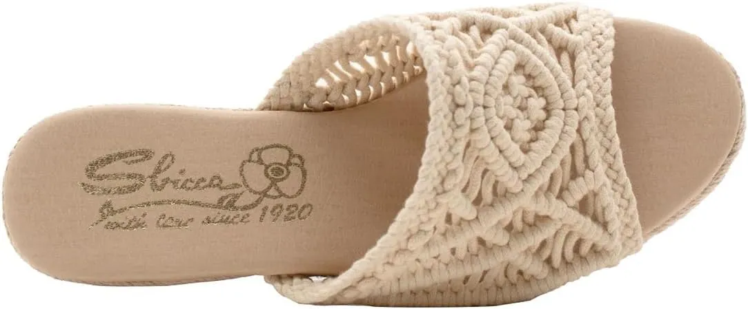 Sbicca Womens Eureka Macrame Casual Sandals Casual Mid Heel 2-3" - Beige