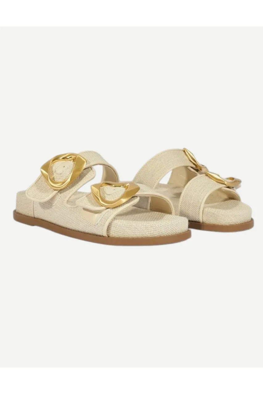 Schutz Olga Sporty Slide Sandal, Oyster