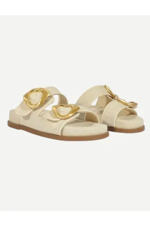 Schutz Olga Sporty Slide Sandal, Oyster