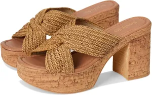 Seychelles Women's Adorned Raffia Platform Slide Heeled Sandal