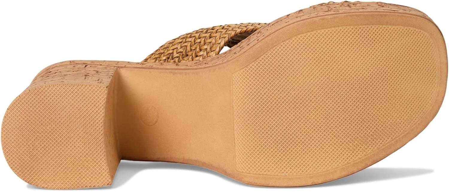 Seychelles Women's Adorned Raffia Platform Slide Heeled Sandal