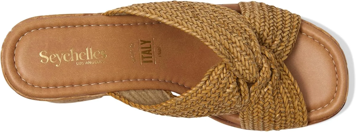 Seychelles Women's Adorned Raffia Platform Slide Heeled Sandal