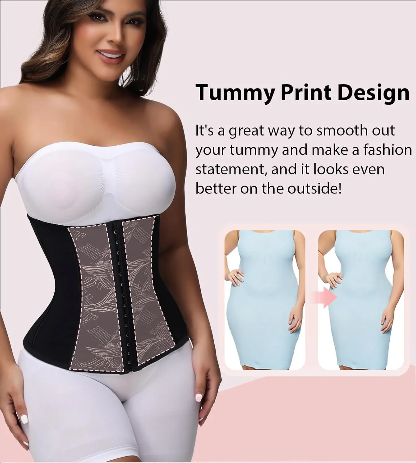 SHAPSHE Waist Trainer for Women Tummy Control Waist Cincher Workout Sport Girdle Underbust Corset Shapewear