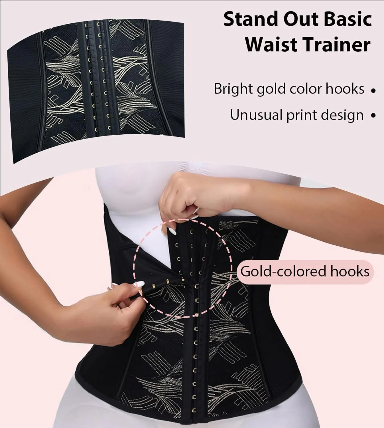 SHAPSHE Waist Trainer for Women Tummy Control Waist Cincher Workout Sport Girdle Underbust Corset Shapewear