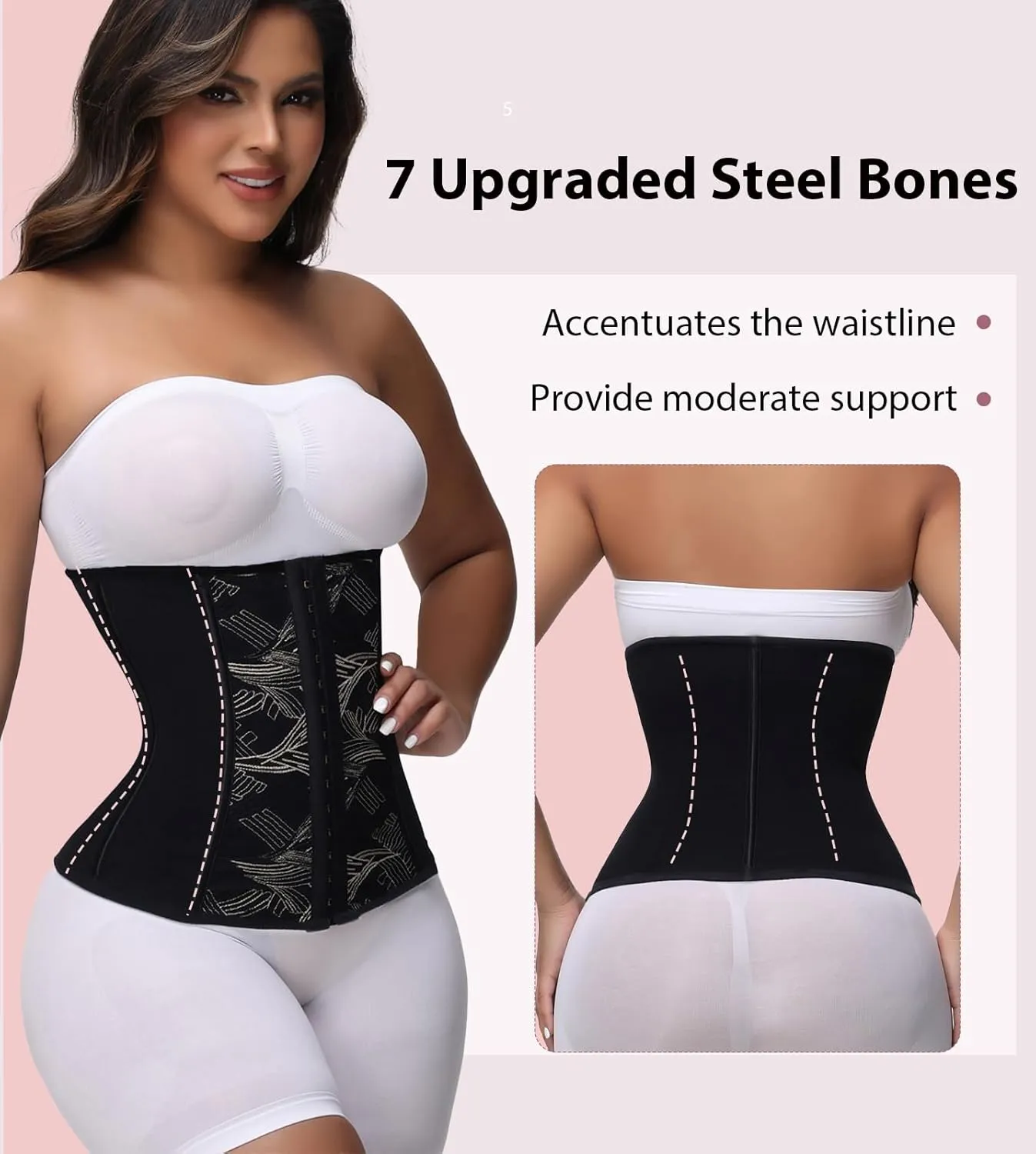 SHAPSHE Waist Trainer for Women Tummy Control Waist Cincher Workout Sport Girdle Underbust Corset Shapewear