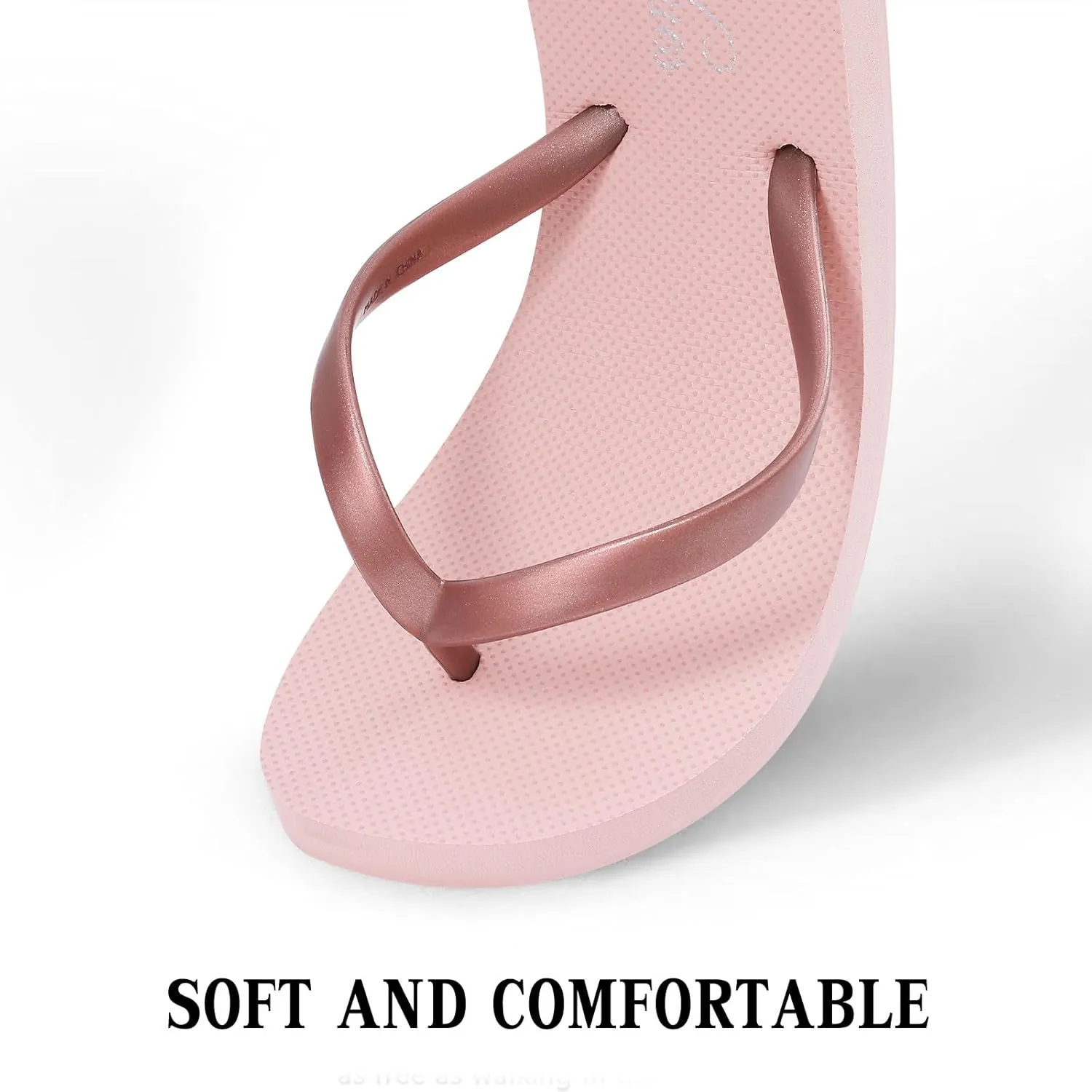 shevalues Slim Flip Flops for Women Beach Rubber Shower Shoes Basic Thong Sandals