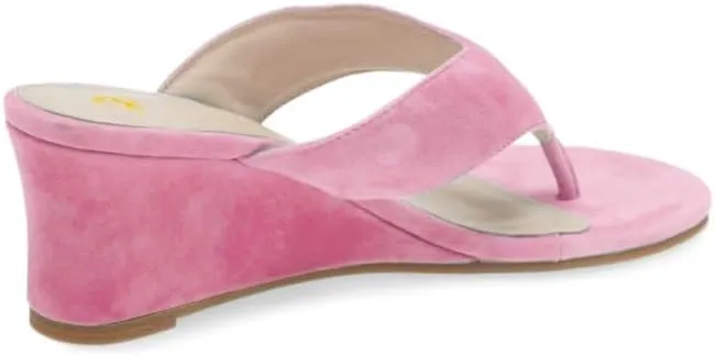 SHODENSE Women Wedge Heel Flip Flop Mules Open Peep Toe Suede Thong Sandals Mid Chunky Heels Flip-Flops Comfy Square Round Toe Slide Slippers Backless Slip On Summer Shoes Daily Party Office 4-11 M US