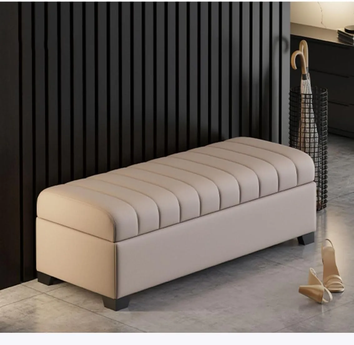 Shoe Bench Shoe Bench with Flip-Open Storage Box Shoe Storage Bench with Cushion,Large Storage Capacity High Rebound Sponge Filling for Living Room Bedroom Entryway Couch(White,150x40x43cm)
