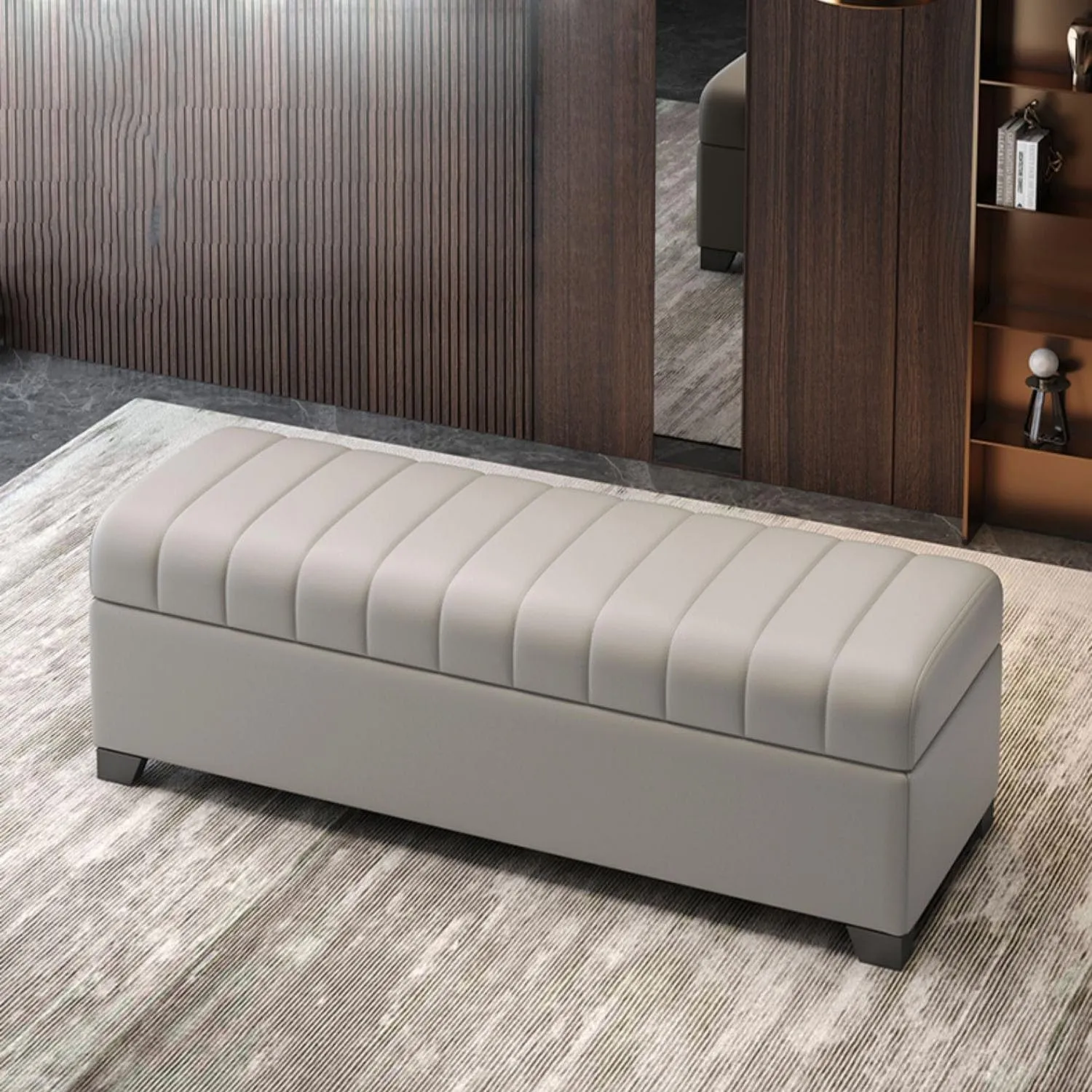 Shoe Bench Shoe Bench with Flip-Open Storage Box Shoe Storage Bench with Cushion,Large Storage Capacity High Rebound Sponge Filling for Living Room Bedroom Entryway Couch(White,150x40x43cm)