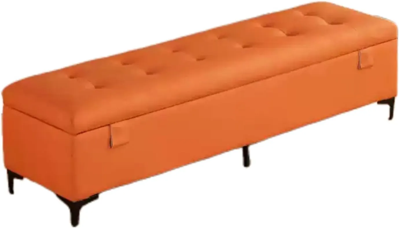 Shoe Changing Bench Flip Storage Bench with Cushioned Seat Solid Wood Bed End Bench,Double Lock Encryption Storage Large Capacity Space,Suitable for Entrance Corridor Bedroom Living Room(Ora