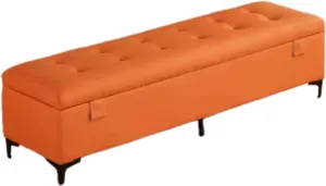 Shoe Changing Bench Flip Storage Bench with Cushioned Seat Solid Wood Bed End Bench,Double Lock Encryption Storage Large Capacity Space,Suitable for Entrance Corridor Bedroom Living Room(Ora