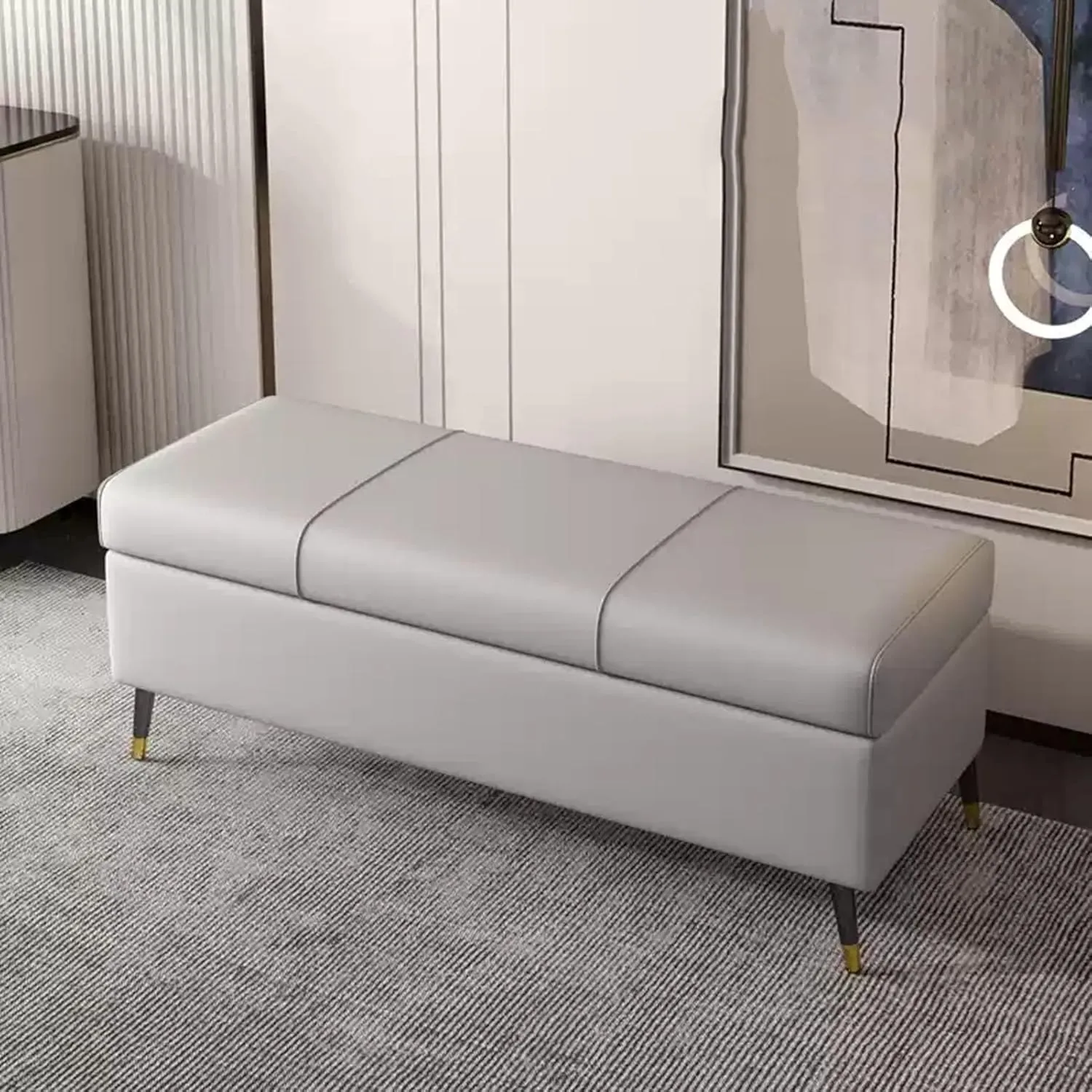 Shoe Changing Bench Storage Bench with Cushioned Seat Shoe Bench with Flip-top Storage,Large Storage Space High Density Rebound Sponge Filling Suitable for Entrance Hallway Bedroom Living Ro