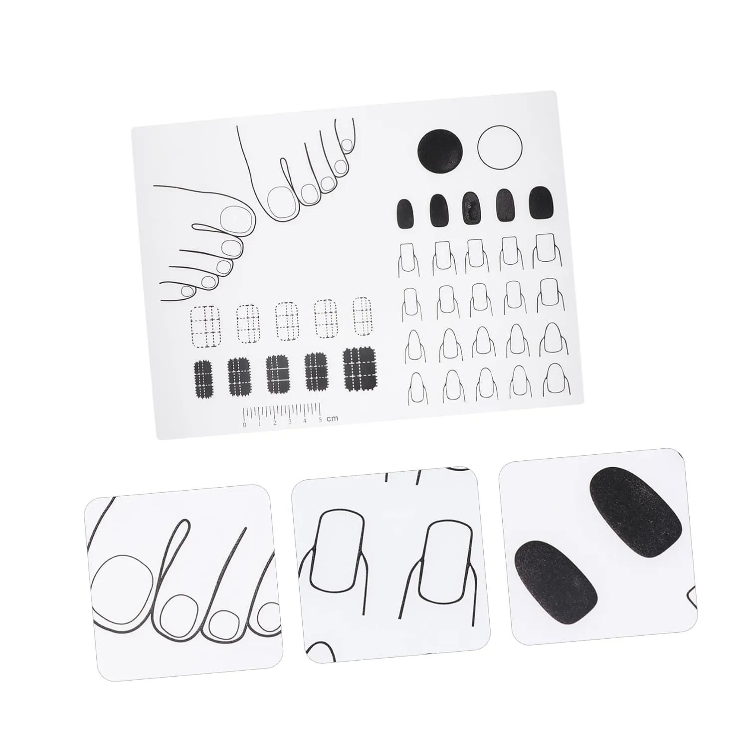 Silicone Manicure Pad Big Practice Women Extra Large Black Nail Training Pad Reusable Must Simulation Bits Trainer Nail Training Mat Fingers Foldable Fingernail White