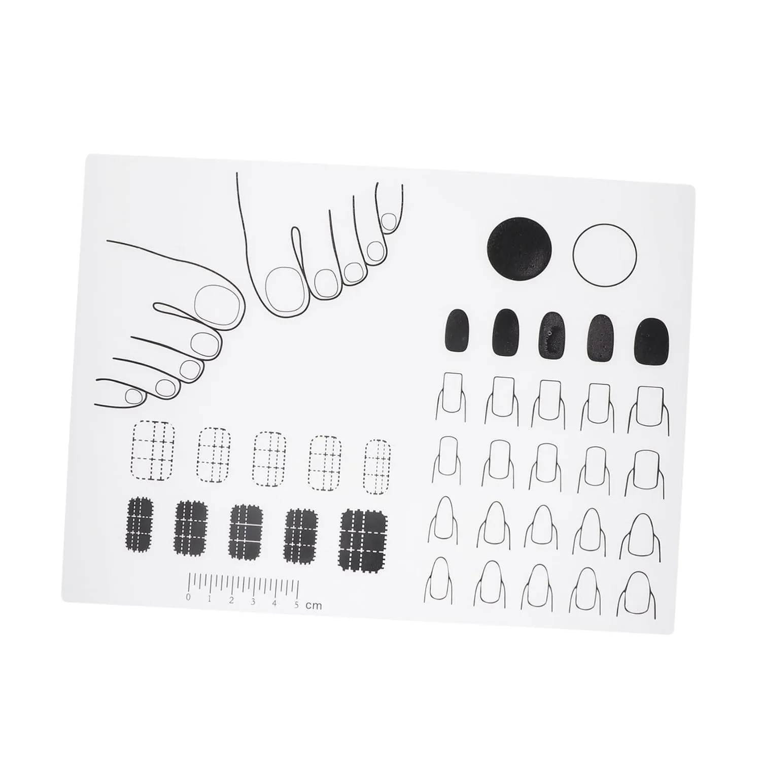 Silicone Manicure Pad Big Practice Women Extra Large Black Nail Training Pad Reusable Must Simulation Bits Trainer Nail Training Mat Fingers Foldable Fingernail White