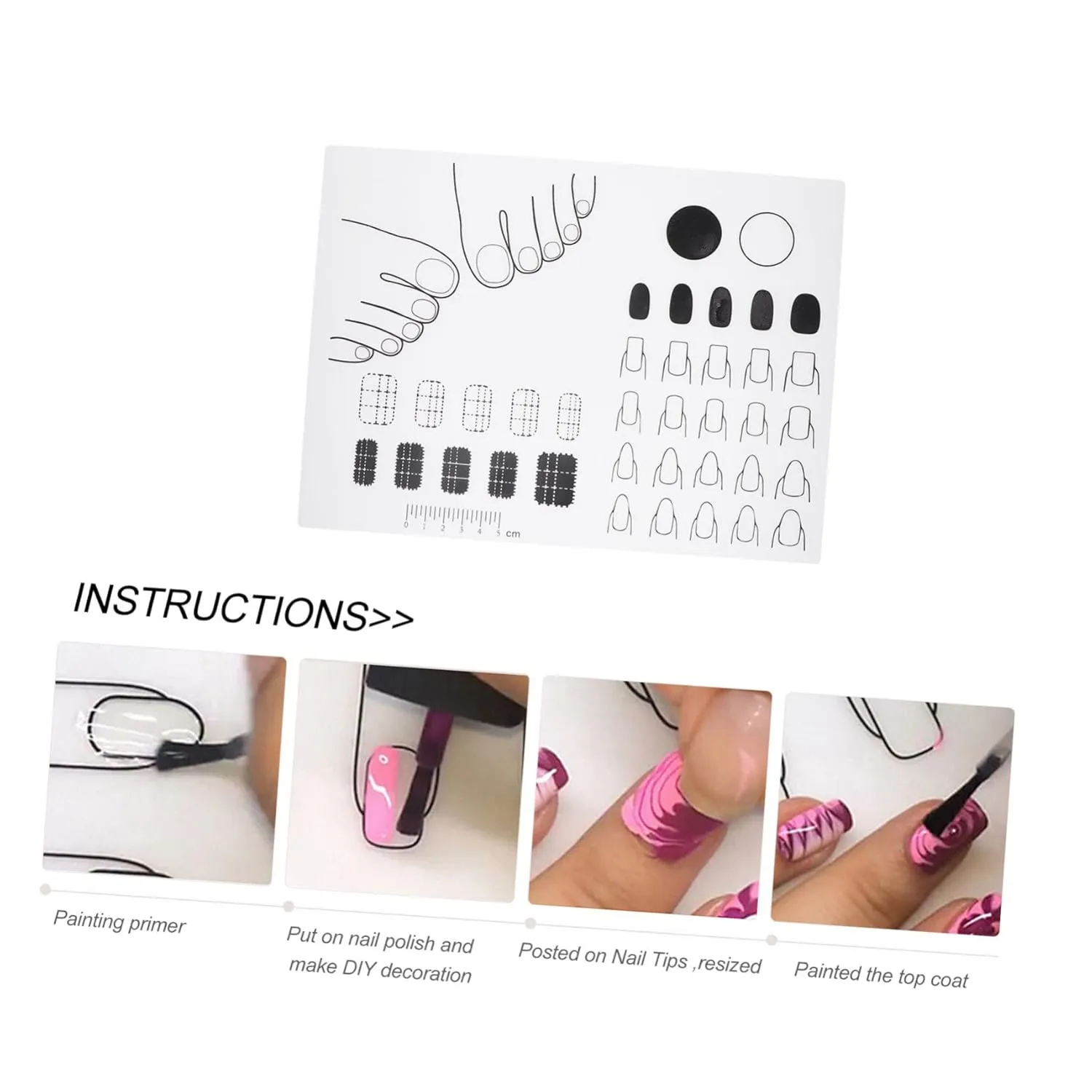 Silicone Manicure Pad Big Practice Women Extra Large Black Nail Training Pad Reusable Must Simulation Bits Trainer Nail Training Mat Fingers Foldable Fingernail White