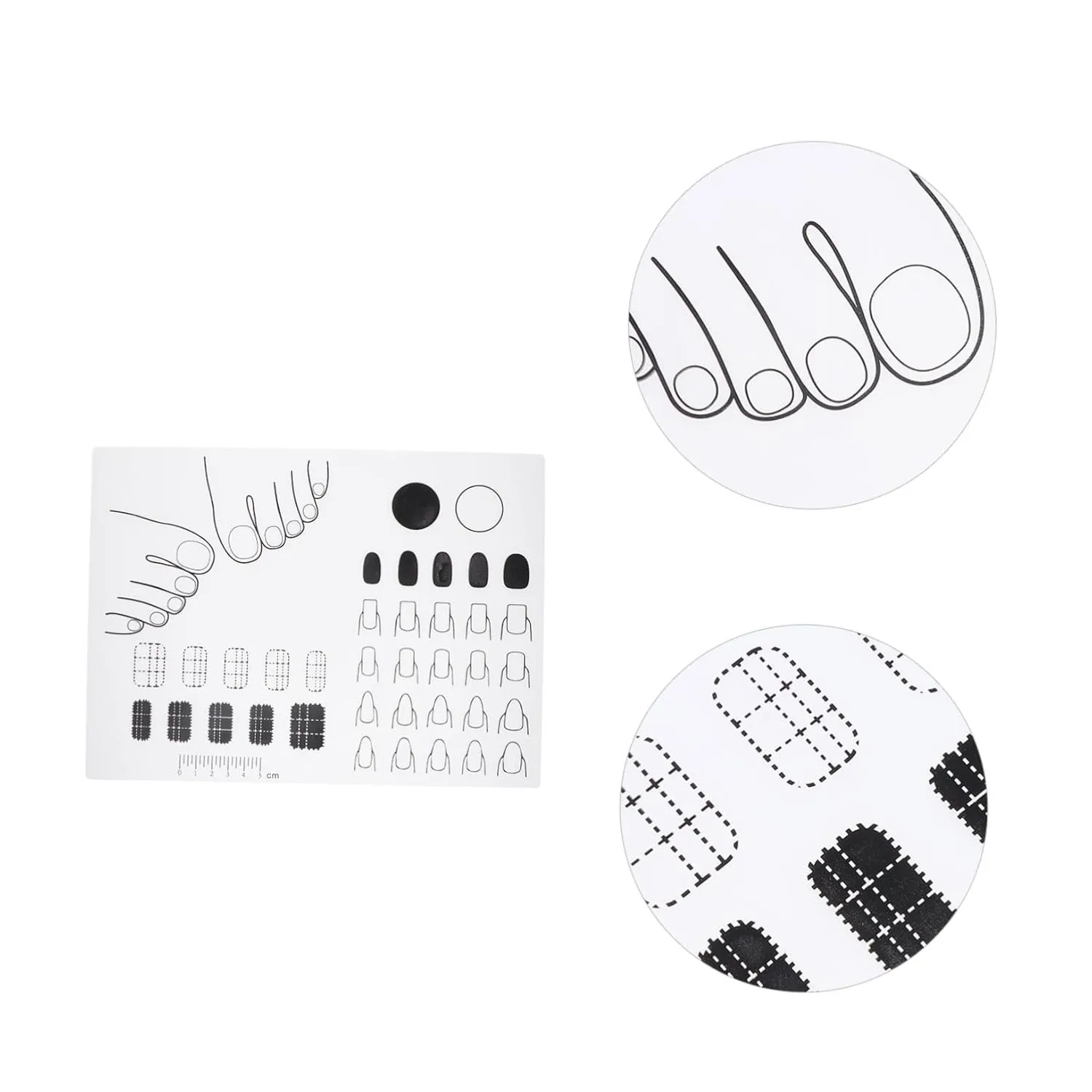 Silicone Manicure Pad Big Practice Women Extra Large Black Nail Training Pad Reusable Must Simulation Bits Trainer Nail Training Mat Fingers Foldable Fingernail White
