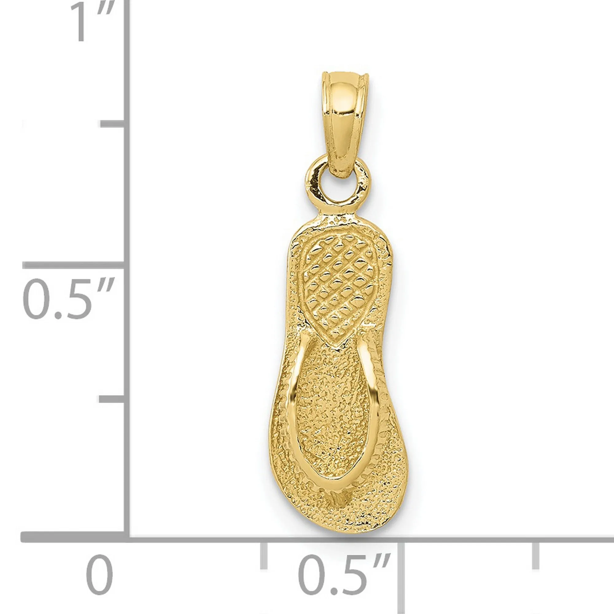 Single Flip-Flop Charm Pendant in Real 10k Yellow Gold