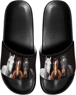 Slide Sandals Home Bathroom Slip-on Flat Slippers Daily Shoes for Women