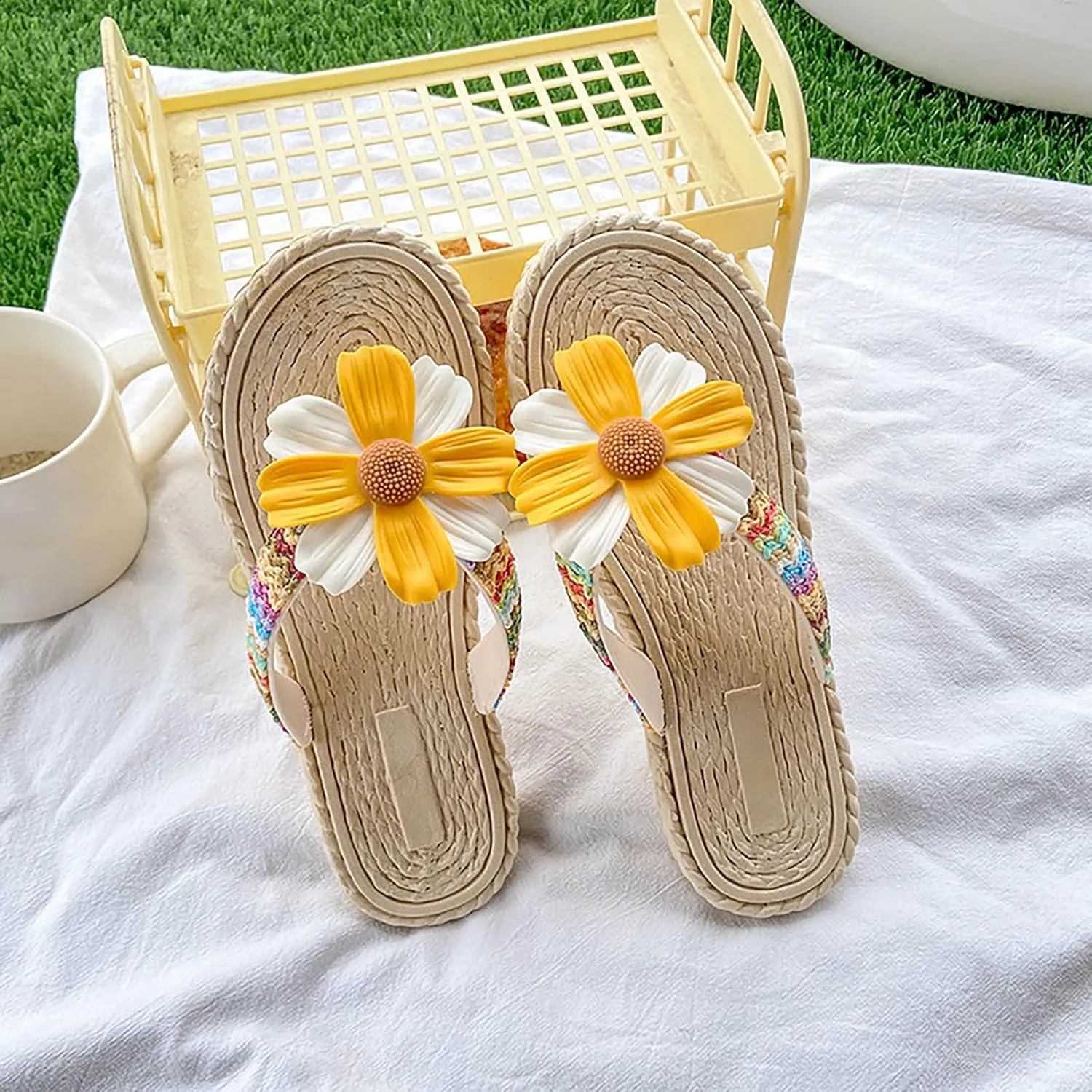 Slippers for Women Wearing Small Fresh Flowers in Summer New Fairy Versatile Soft Women Boot Slippers Hard Bottom