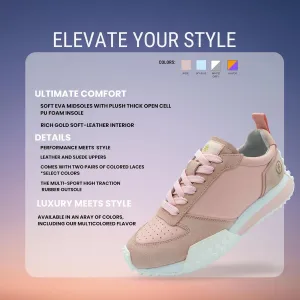 Smoove Trainer Women's Sneakers - Lightweight Luxe Suede Casual Shoes for Street Style and Everyday Comfort