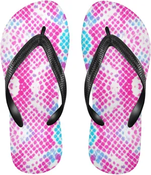 Snake Skin Rose Red Flip Flop Beach Summer Casual Sandal for Women & Men Shower Shoes 20862059