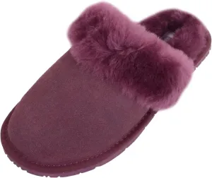 SNUGRUGS Women's Elsie Open Back Sheepskin Mule Slippers with Cuff