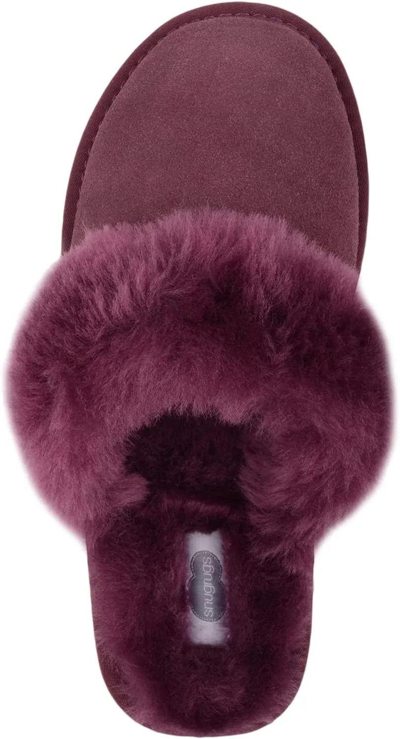 SNUGRUGS Women's Elsie Open Back Sheepskin Mule Slippers with Cuff