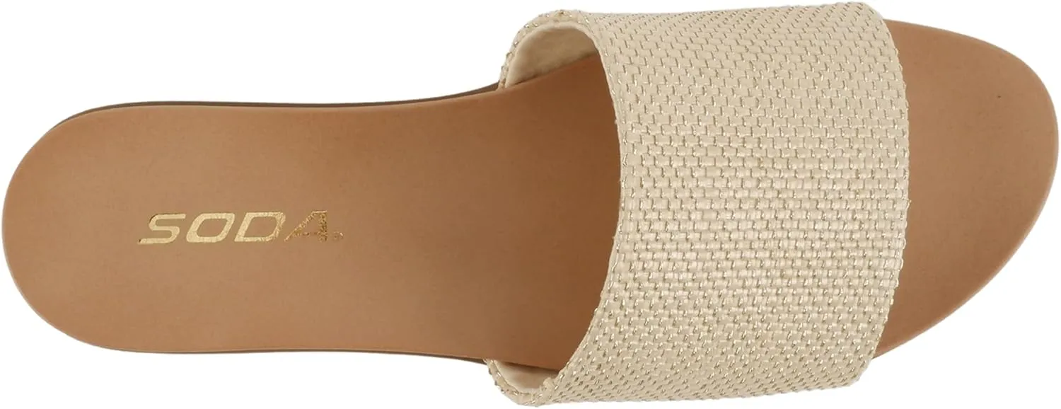 Soda “Board” ~ Women Open Round Toe Single Band Slide Sandal