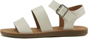 Soda COMING ~ Women Casual Open Toe Two Bands with Ankle Strap Fashion Slide Flat Sandal