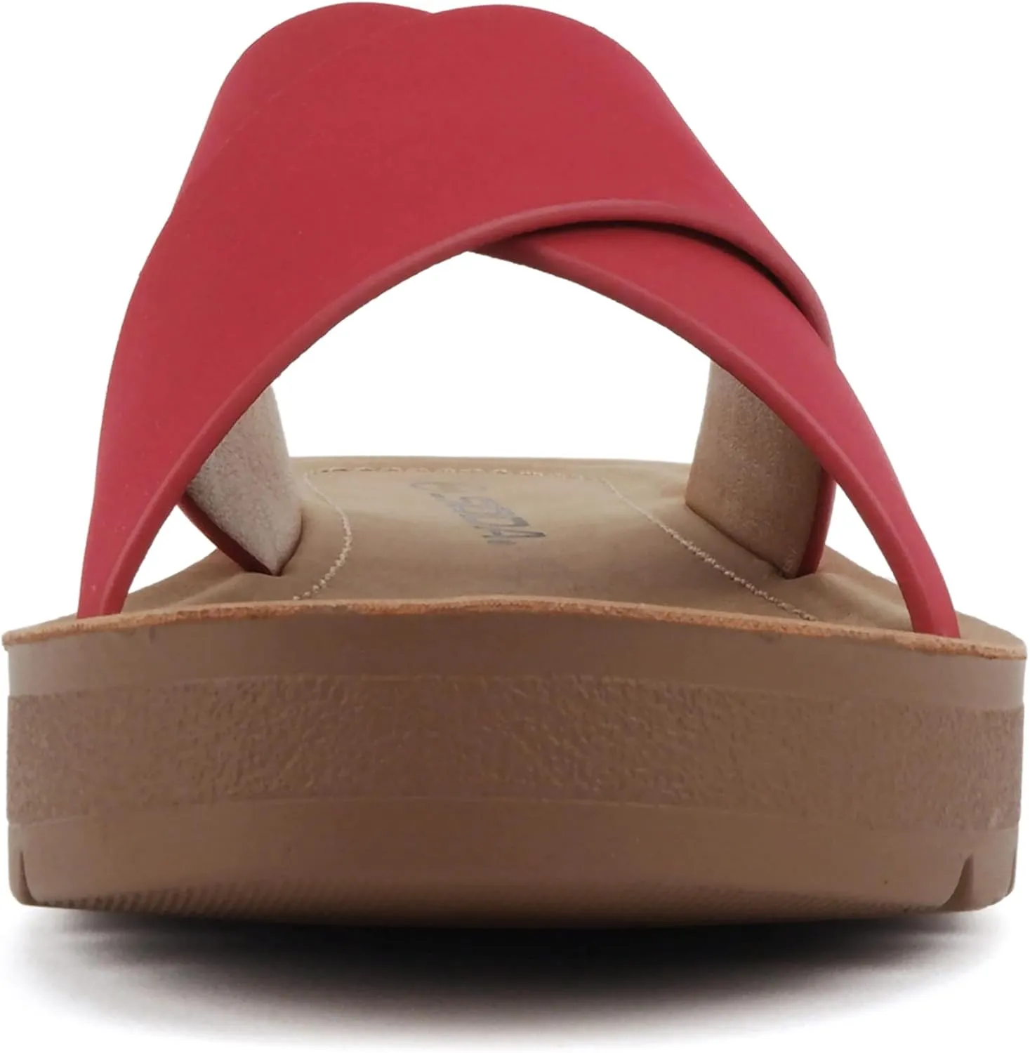 Soda LUCY ~ Women Open Toe Flatform Platform Crisscross Band Upper Fashion Slide Sandals