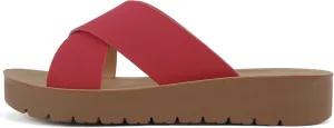 Soda LUCY ~ Women Open Toe Flatform Platform Crisscross Band Upper Fashion Slide Sandals