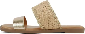 Soda Lysett ~ Women Square Toe Double Band Lug Slide Sandals
