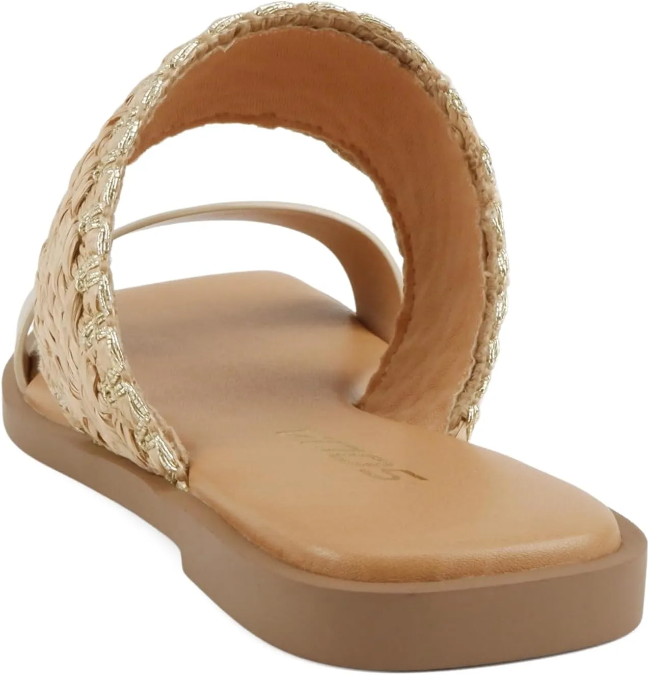 Soda Lysett ~ Women Square Toe Double Band Lug Slide Sandals