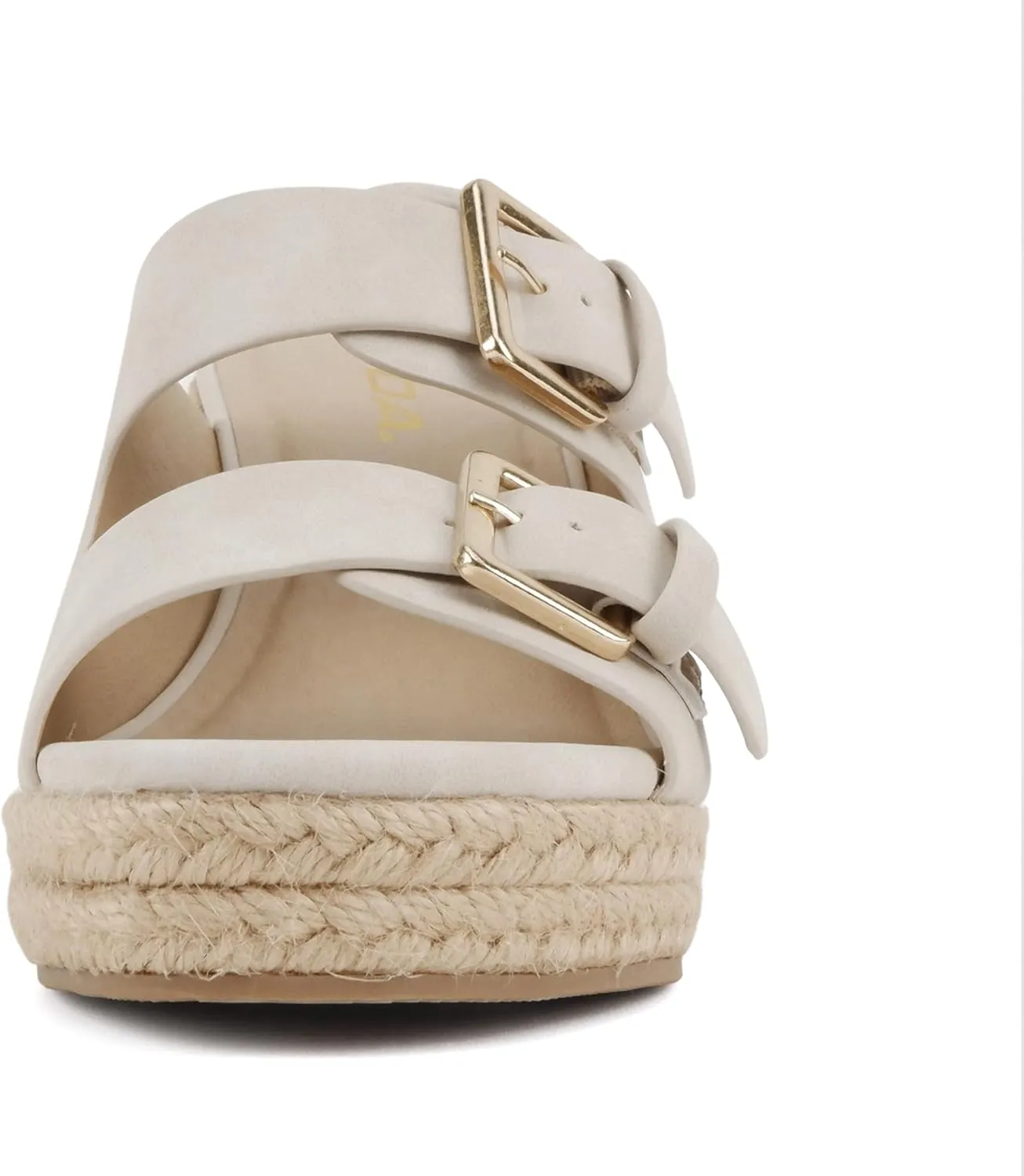 Soda “Nakia” ~ Women Open Round Toe Double Strap Wedge Sandal with Buckle Closures