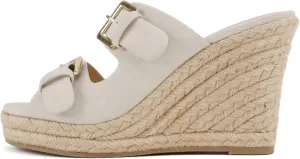 Soda “Nakia” ~ Women Open Round Toe Double Strap Wedge Sandal with Buckle Closures