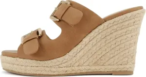 Soda “Nakia” ~ Women Open Round Toe Double Strap Wedge Sandal with Buckle Closures