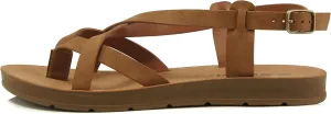 Soda WATCH ~ Women Casual Open Toe Gladiator Crisscross with Sling Back Buckle Fashion Slide Flat Sandal