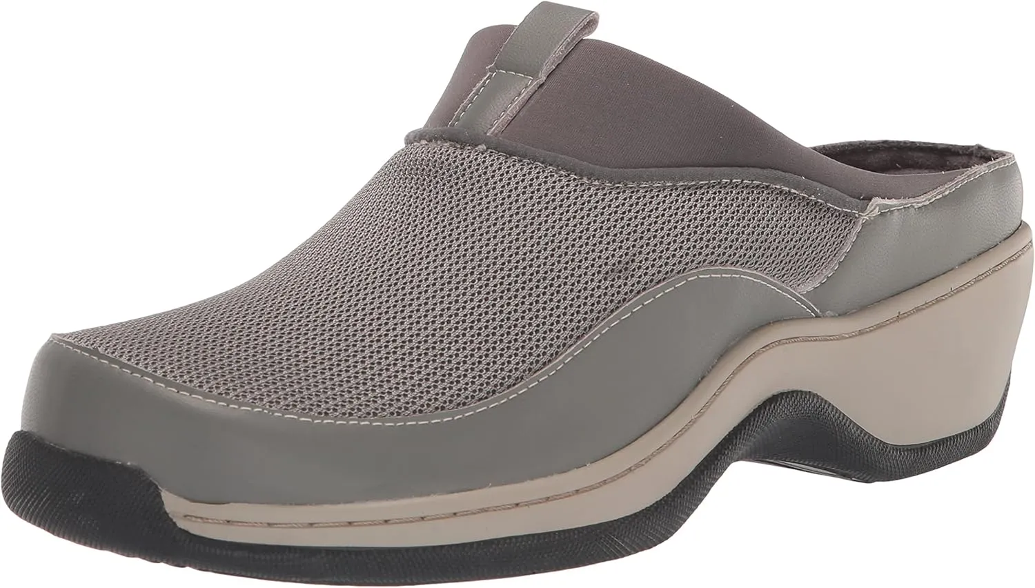 SoftWalk Women's Clog Mule, Dark Grey, 7 Wide